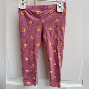 Okie Dokie 2T Girls Pink Leggings Pants with Yellow Smiley Faces